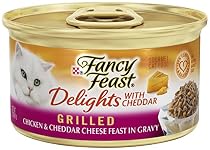 Purina Fancy Feast Wet Cat Food, Delights with Cheddar, Grilled Chicken & Cheddar Cheese Feast in Gravy, 3-Ounce Can, Pack of 24
