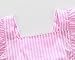 Baby Girls' Pink Striped Cotton Ruffles Romper Summer Bodysuit