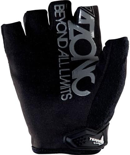 Azonic Terrain Fingerless Adult Bike Race BMX Gloves - Black / Size 11
