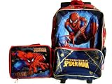 Marvel Hero Spiderman Large Rolling Backpack and Insulated Lunch Tote Bag / Lunchbox Set - Great deal, buy it now
