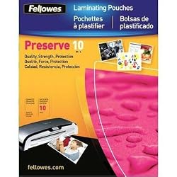Fellowes Glossy Pouches - Business Card, 10 mil, 100 pack