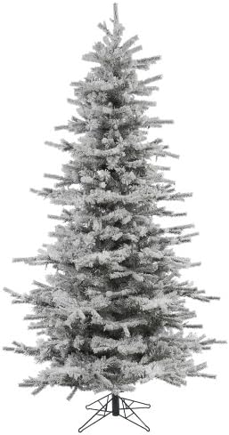 New 7.5 feet x 50 inches Flocked Slim Sierra Fir Christmas Tree