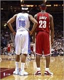 LeBron James/Carmelo Anthony - Rear Shots of jersey Officially Licensed Photo - Choose Your Size and Framing Options