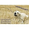 Metall - Warnschild Golden Retriever