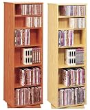 CD / DVD / VHS 528 Two Sided Oak Finish Spinner Storage Rack