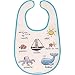 Washable Bib Baby Cie La Mer: Ocean or Seaside Melamine Colorful Dinner Ware with Wording