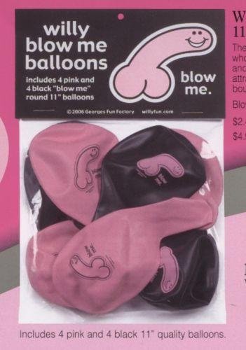 George's Fun Factory Willy Blow Me Balloons, 8 count