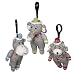 Sock Monkey Zoo Animal Back Pack Clips (Set of 3)