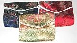 Chinese embroidered snap / zipper pouch set of 3 - assorted colors