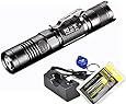 Rechargeable Bundle: 2015 Version 1000 Lumens Nitecore P12 Compact Tactical LED Flashlight, Genuine Nitecore 18650, Charger and Bright Lumentac Keychain Light