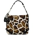 Female Je Veux Giraffe Print Single Strap Handbag - Black