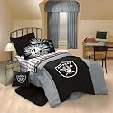 NFL Logo- Oakland Raiders Comforter , Pillowcase and Fitted Sheet Set Twin Size Bedding