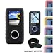 SanDisk Sansa e250 e260 e270 e280 Premium Silicone Skin Kit - Belt Clip - Sports Armband - LCD Screen Shield - Lanyard - 10 Color Options