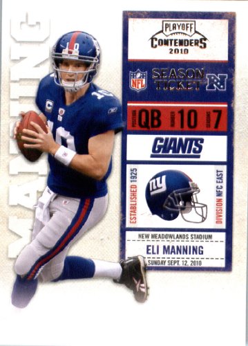 2010 Playoff Contenders Football Card # 64 Eli Manning - New York Giants - NFL Trading Card in Screwdown Case