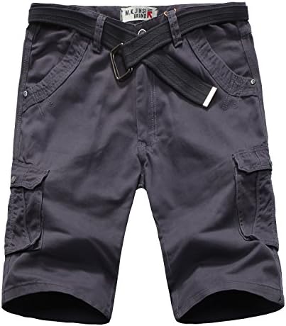 TISUN Mens Military Style Cotton Solid Cargo Pockets Shorts Big and Tall 36