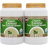 Baron's Kosher USDA Organic Pure Ground Sesame Tahini 16-ounce Jars (Pack of 2)
