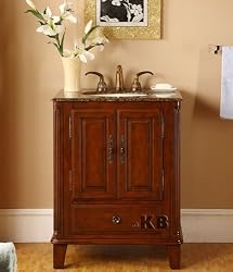 28" Single Sink Bathroom Vanity Furniture with Baltic Brown Granite Top 207