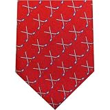 Hockey Sticks Tie (Red) - 100% Silk