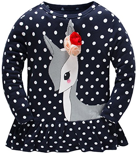 Hugbug Toddler Girls Long Sleeve Deer T-Shirt 2-6T