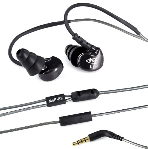 MEElectronics M6P BK Sports Sound Isolating In Ear Headphones with Microphone/Remote for iPod, iPhone and Smartphones (Black) MEElectronics M6P-BK Sports Sound-Isolating In Ear Headphones with Microphone/Remote for iPod, iPhone and Smartphones (Black)