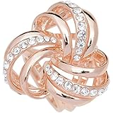 S&E Women's Elegant Three Ring Rhinestone Metallic Scarves Clip Fashionable Scarves Ring Chiffon Buckle