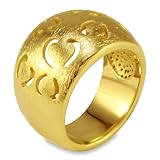 Gold Plated Stainless Steel Women's Band with Cut-Outs