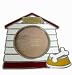 Concepts Frames , Wht/red Doghouse Magnet Picture Frame with 1.5 Circle Photo Opening