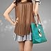 Retro Fashion Women's Tote PU Leather Shoulder Bag Handbag Shopper (Candy Color/Blue)
