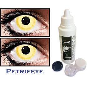 Avatar Non Prescription (2 lenses in pack) Fashion Halloween Contact Lenses By Petrifeye Eyes With Free 120ml Solution And Blue/White Soaking Case