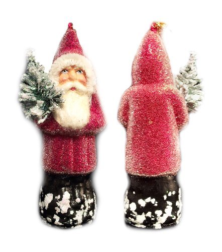 Red Beaded Ino Schaller German Paper Mache Santa Ornament Red Beaded Ino Schaller German Paper Mache Santa Ornament