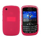 For Blackberry Curve 8520 Silicone Skin Case Gems Pink