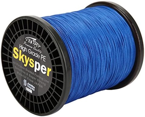 Skysper® 1000m 100% PE Braided fishing line 10lb,0.128mm Blue