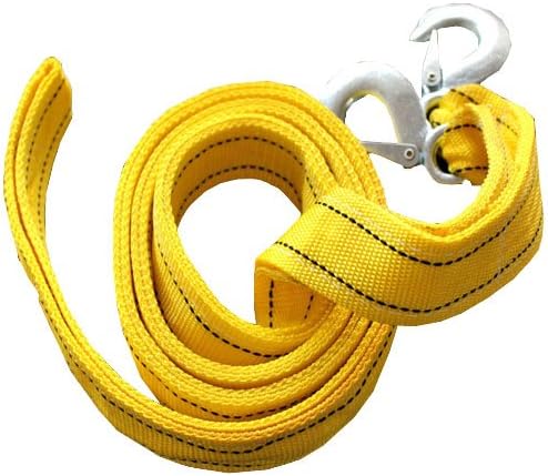 4m 5 Tons Car Tow Strap Towing Cable Tons Heavy Duty Pull Rope Van Yellow Strap Hooks for Car Emergency