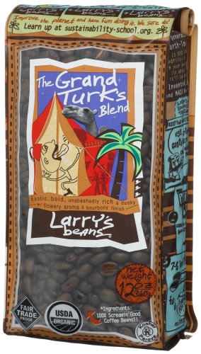Larry's Beans Fair Trade Organic Coffee, The Grand Turk's Blend, Whole Bean, 12-Ounce Bags (Pack of 3)