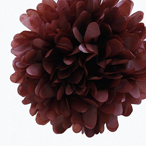 Funny Zakka - Pom Poms Ball Blooms 6"-20" Tissue Paper Flowers (6" Coffee) Wedding Decoration Celebration Party Hotel House Room Vintage Hanging Crafts (pack of 4)