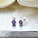 Gem Stone King 14K White Gold Purple Amethyst Stud Women's Earrings 0.48 Cttw Round Cut Gemstone Birthstone 4MM