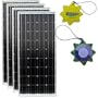 HQRP 340 Watt (4 x 85W) Solar Panel 340W Power 12V Monocrystalline 12 Volt PV Module DC Battery Charger + HQRP UV Chain / UV Radiation Health Tester