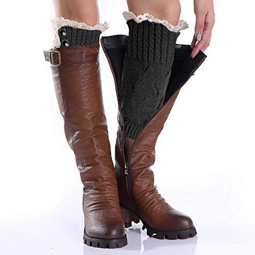 Avidlove Women Socks Button Lace Leg Warmers Knit Wool Boots Cuffs Short