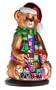 Thomas Pacconi Hand-Painted Glass 14-Inch Teddy Bear Figurine With Wood Base