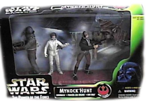 5196H7A3GFL Star Wars Power of the Force Cinema Scenes Mynock Hunt with Chewbacca, Princess Leia Organa, & Han Solo Action Figures