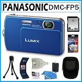Panasonic Lumix DMC-FP5 14.1 MP Digital Camera with 4x Optical Zoom and 3-inch Touch Screen in Blue + 8GB Accessory Kit