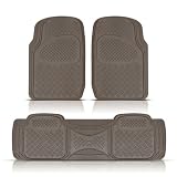 Car Floor Mats Ultra Premium 100% Rubber Beige 3 Piece Set
