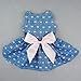 Fitwarm Sweetie Bows Soft Denim Pet Dog Dress Shirts Clothes Vest Apparel, Medium