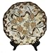 Decorative Chinese hand painted porcelain plate, scalloped edge with gold filigree work- Flowers and ribbon