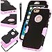 iPhone 6 Case, E LV iPhone 6S Case - SHOCK ABSORPTION / HIGH IMPACT RESISTANT Full Body Hybrid Armor Protection Defender Case Cover for Apple iPhone 6S / 6 with 1 Stylus and 1 Microfiber Cleaning Cloth - [BLACK/PINK]