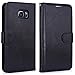 S6 Edge Plus Case, LK S6 Edge Plus Wallet Case, Luxury PU Leather Case Flip Cover Built-in Card Slots & Stand For Samsung Galaxy S6 Edge+ (Black)