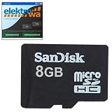 SanDisk 8 GB micro SD HC Card (8GB microSDHC Karte) + ELEKTROWA-SOFTWARE Speicherkarte fr Nokia N95