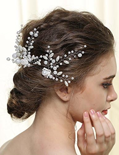 Nero Wedding Hair Pins for Women, Bridal Hair Accessories with Rhinestones (3 Pieces)