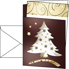 Sigel DS383 Weihnachts-Karten (inkl. Umschl�ge), Dancing Tree, Goldpr�gung, Edelkarton+ Einlageblatt (Ink/Laser/Copy), 270+100 g, A6 (A5), 10+10 ST