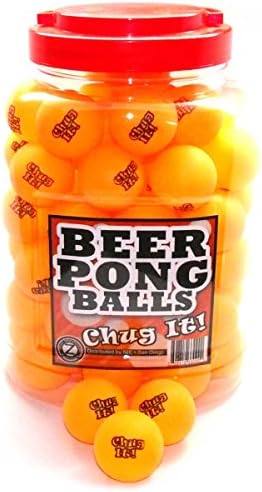 "Chug It" Beer Pong Balls, 50 pack in Jar, 38mm, Great for Table Tennis &amp; Ping Pong , but Made For BEER PONG